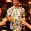 uideazone Golf Shirts for Men Dry Fit Polo Shirt Short Sleeve Moisture Wicking Golf Polos Performance Golf Tennis Shirt (X-Large, Funny Maxico Party)