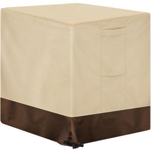 Vailge Air Conditioner Covers for Outside Units, Heavy Duty AC Covers for Outside, Waterproof AC Unit Covers Outdoor, UV&Dust&Rip& Fading Resistant (24"Wx24"Dx30"H, Beige & Brown)