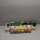 ApudArmis Six Player Croquet Set with Premiun Rubber Wooden Mallets 28In,Colored Ball,Wickets,Stakes - Lawn Backyard Game Set for Adults/Teenagers/Family (Large Carry Bag Including)