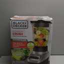 BLACK+DECKER PowerCrush Countertop Blender, 6-Cup Glass Jar, For Smoothies and More, Stainless Steel Blade, 4 Speed Settings to Puree, Crush Ice, Chop, Dice, and Pulse, Dishwasher Safe, 700W Motor
