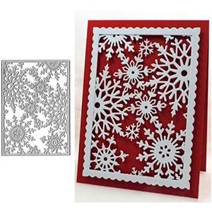 Christmas Snowflake Metal Die Cuts,Frame Snow Flower Cutting Dies Cut Stencils for DIY Scrapbooking Album Decorative Embossing Paper Dies for Card Making