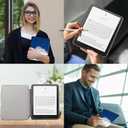 Smart Case Compatible with 7" Kindle Paperwhite 12th Generation (2024) and Kindle Colorsoft Signature Edition - Premium PU Leather Cover with Auto Sleep/Wake, Blue Cat