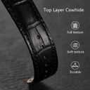 Watch Bands Genuine Leather Embossed Alligator Grain Calfskin Replacement Strap for Women Men Bracelet Choose Color Width 16mm 17mm 18mm 19mm 20mm 21mm 22mm 22mm 24mm