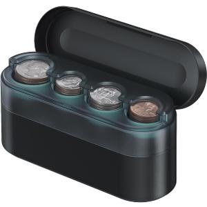 HALOBLK Larger-Capacity Coin Holder for Car Change Holder Organizer, Compatible with Most Car & Trucks, Black