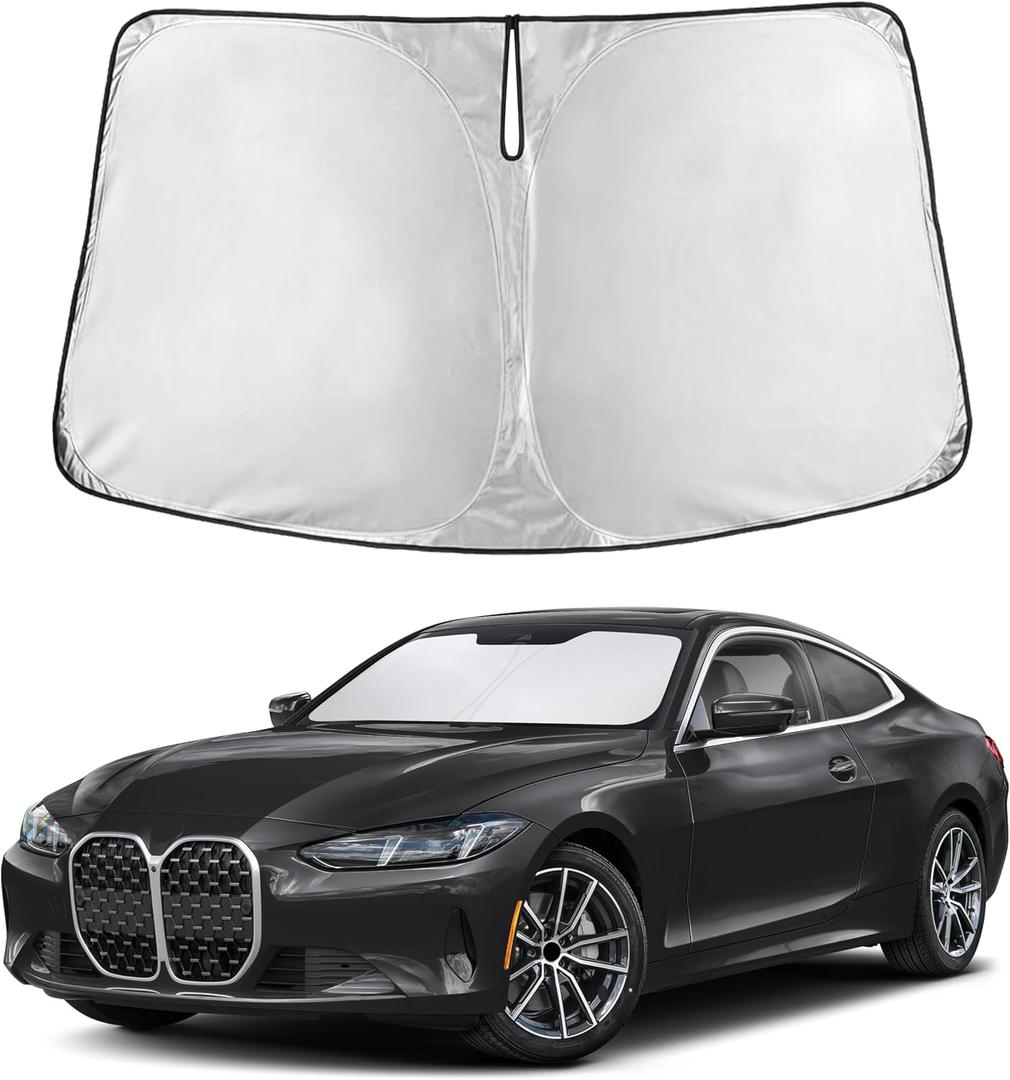 EcoNour Windshield Sunshade Compatible for BMW 4 Series 2021-2023 2024 2025, Sun Visor for Front Windshield & Window Sun Shade Cover, UV Heat Blocker & Protector, Car Accessories