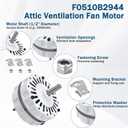 F0510B2944 Attic Ventilation Fan Motor & FB99100 12" Attic Fan Blade Propeller Replacement for Lomanco 2000/1800 Series F0510B2497 A0416B2059 3.4 Amp 1100 RPM 115V 5-Blade 32 Degree for 1/2" Shaft