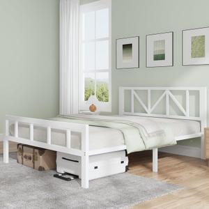 Novilla 14 Inch Queen Bed Frame with Headboard and Footboard, No Box Spring Needed, Metal Platform Bed Frame Queen Size, Heavy Duty, Under Bed Storage, Easy Assembly, White