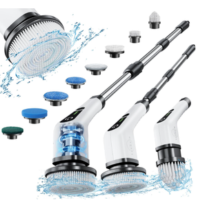 Leebein Electric Spin Scrubber, Cordless Cleaning Brush with  Replaceable Brush Heads, Tub and Floor Tile 360 Power Scrubber Dual Speed with Adjustable & Detachable Handle for Bathroom Kitchen Car