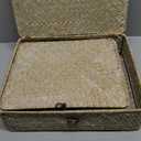 Didaey Set of 4 Seagrass Baskets with Lid Wicker Storage Basket Decorative Storage Boxes with Lids Flat Storage Bins Woven Organizer Baskets for Shelf Closet Bedroom, 4 Sizes (White)