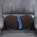 ROYALAY Sherpa Lumbar Support Pillow for Recliner, Memory Foam Back Pillow for Chair, Warm Couch Back Cushions for Elderly with Machine Washable Cover, Lumbar Pad for Car Office Chair, Brown