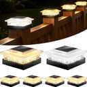 4x4 Solar Post Cap Lights 6 Pack, 4 Modes Outdoor Post Lights Solar Powered Dusk to Dawn Outdoor Post Light Solar Light for 4x4 3.5x3.5 Fence Post Mailbox Post