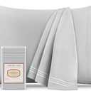 Mellanni Pillow Cases - Luxury, Extra Soft, Cooling Pillow Covers - 2 PC Iconic Collection Pillowcases - Envelope Closure (Standard/Queen 20" x 30", Light Gray)