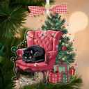 2 Pcs Cat Christmas Ornaments 2025, Black Cat Christmas Decor for Christmas Tree, Gifts for Pet Lovers Women, Acrylic Keepsake Funny Kitten Hanging Ornaments, Kitty Holiday Xmas Stockings CB-17