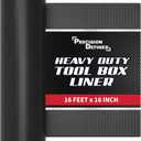 Precision Defined Professional Grade Tool Box Liner, 16 ft x 16", Black | Tool Box Drawer Liner, Shelf Liner Non Slip Mat, Thick Cabinet Shelf Liner, Toolbox Drawer Liner, 16"W x 192"L