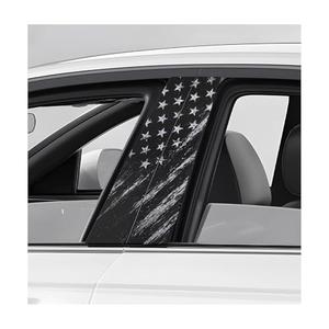 JNXIJ 2 PCS Car B-Pillar Decals, 18.1 × 9.4 Inch Personalized American Flag Auto Center Pillar Sticker, Waterproof USA Flag B Pillar Decor Scratch Cover for Most Vehicles (Style A)