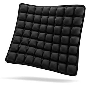 SUNFICON Air Cushion Inflatable Chair Air Seat Cushion Car Portable Breathable Comfort Cushion Office Wheelchair Pad Orthopedics Pain Pressure Relief Cushion Camping Seat Mat 18 x 16 x1 in Black