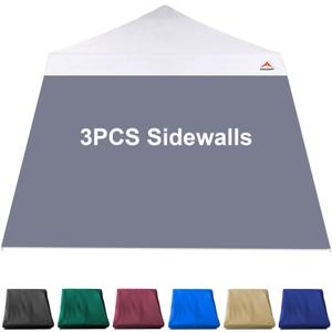 SunWall for 10x10 Slant Leg Pop Up Canopy,3 Pack Sidewalls Only,(Dark Grey)