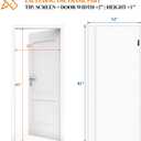 MAGZO Magnetic Screen Door White, Fits 32'' x 80'' Door, Reversible Left Right Side Opening, Scratch-Proof Polyester, Pet&Kids Friendly, Easy Install with Hook&Loop, Keep Annoying Creatures Out
