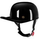 Yesmotor Baseball Style Cap Retro Motorcycle Helmet Unisex-Adult - DOT Approved (Light Black, XL)
