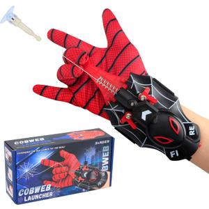 Spider Web Shooter, Spider Web Launcher, USB Charging one-Click Recovery,Cool Toy Things for Superhero Fans Suitable for Men and Kids (Spider Black)