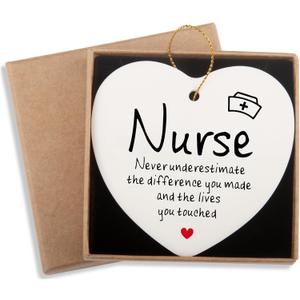 Ceramic Heart Keepsake for Nurse Appreciation, Retirement, and Practitioner - Thank You Gift for Women