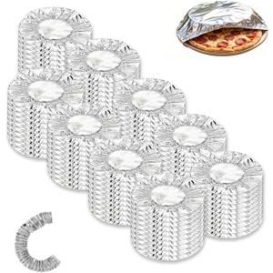 90PC Reusable Aluminum Foil Food Covers, Elastic Stretch Food Covers for Bowls, Plates, Dishes. Keep Food Warm & Fresh, Dust-Proof, Reusable Kitchen Lids for Home, Party, Picnic, Restaurant (22CM)
