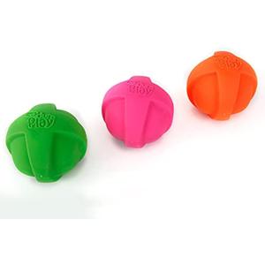 Hartz DuraPlay Ball Squeaky Latex Dog Toy, Neon Green, Neon Pink & Neon Orange, Large 3 Count Pack