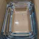 8-Piece Deep Glass Baking Dish Set with Plastic lids,Rectangular Glass Bakeware Set with Lids, Baking Pans for Lasagna, Leftovers, Cooking, Kitchen, Freezer-to-Oven and Dishwasher, Gray