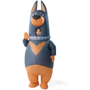 Spooktacular Creations Kids Halloween Inflatable Costumes, Doberman Full Body Blow Up Costumes for Halloween Animal Cosplay Themed Party, 7-10Y