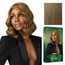 Sensationnel Chicbob Lace Frontwig - Lob Unit 2 Face Framing Glueless Wig Wide 5 Inch Deep Part Synthetic Preplucked Hairline (LIGHTASHBROWN)