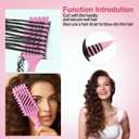 3 x Curl Defining Brush, Curly Hair Brush, 1PC Brush for Shaping and Combing Women's and Men's Curls to Reduce Pulling Frizz (Pink)
