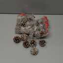Snow-Dusted Pine Cone Decorations with Ribbon - 27 Pack Hand-Dipped White-Tipped Natural Pine Cones for Christmas Tree Ornaments, Crafting, and Holiday Centerpieces