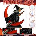 Bucherry 4.2 Feet Vintage Halloween Party Decoration Witch & Moon Cardboard Cutout Stand up Large Witch and Moon Photo Props Backdrop Standup for Vintage Halloween Party Decor