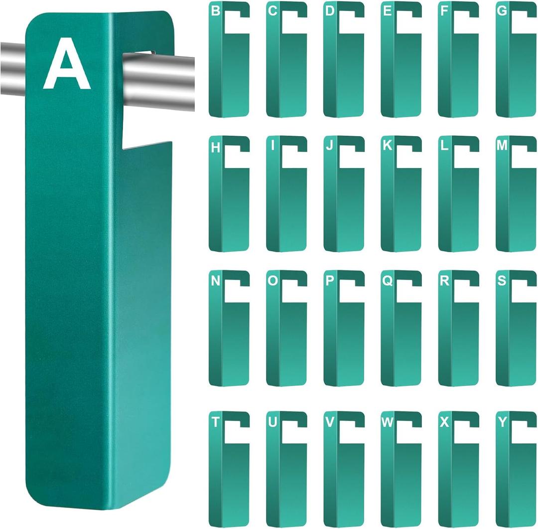 Sayglossy 25 Pcs A-y Alphabet Dividers PVC Hanging Index Tabs Dividers with Hooks 6x1.7 Inch for Classroom, Library & Office File Organization