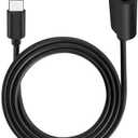 10ft Long Type C Extension Cable, USB C Male to Female Extender Cord Compatible with Ring Pan-Tilt Indoor Cam (2024 Release)， Mag-Safe Charger， iPhone16 /15 (Black, 10FT)