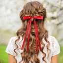 2 x 16 Pcs Hair Bows for Women Hair Ribbon Bowknot Hairs Bows With Long Tail Solid Hairs Bow Clips Barrettes for Women Accessories (12 Colors)