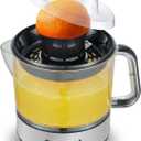 Elite Gourmet ETS623 BPA-Free Electric Citrus Juicer, Compact, Large Volume, Pulp Control, Oranges, Lemons, Limes, Grapefruits with Easy Pour Spout, 24oz, Black/Stainless Steel (24 ounce)