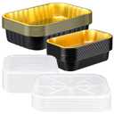 30 Pack Aluminum Pans with Lids Kit Includes 10 Pack 10x13 Half Size Oven Steam Table Tin Foil Pans Collocation 20 Pack 8.7x6 Disposable Baking Pan Chafing Trays
