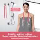 11 x Shower Lanyard for Mastectomy Drain Holder with Hook 2PCS Quick Dry JP Drain Holders for After Breast Surgery Skin Friendly Drain Holder After Tummy Tuck Adjustable Mastectomy Recovery Supplies