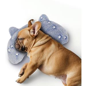 Dog Pillows for Medium Dogs, Glow in The Dark Soft Neck Pillow, U-Shaped Pillow for Cat and Dog, Machine Washable Toy & Birthday Gift (Glow Blue, M)
