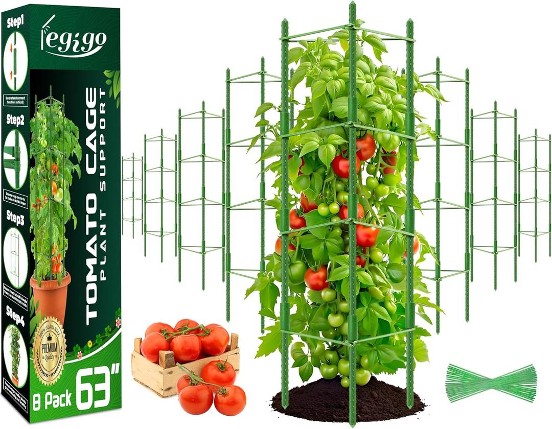 Legigo 8-Pack Up to 63inch Tomato Cages for Garden Plant Support- Garden Stakes Tomato Cage, Tomato Trellis for Potted Plants, Tomato Cages Plant Stakes for Climbing Vegetables Plants Flowers Legigo 8-Pack Up to 63inch Tomato Cages for Garden Plant Support- Garden Stakes Tomato Cage, Tomato Trellis for Potted Plants, Tomato Cages Plant Stakes for Climbing Vegetables Plants Flowers