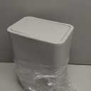 TIPGO Bathroom Can with Lid, 4 Gallon / 15 Liter Small Garbage Can, Press Top Bin, Plastic Wastebasket with Pop-Up Lid for Bedroom, Living Room, Office (Grey)