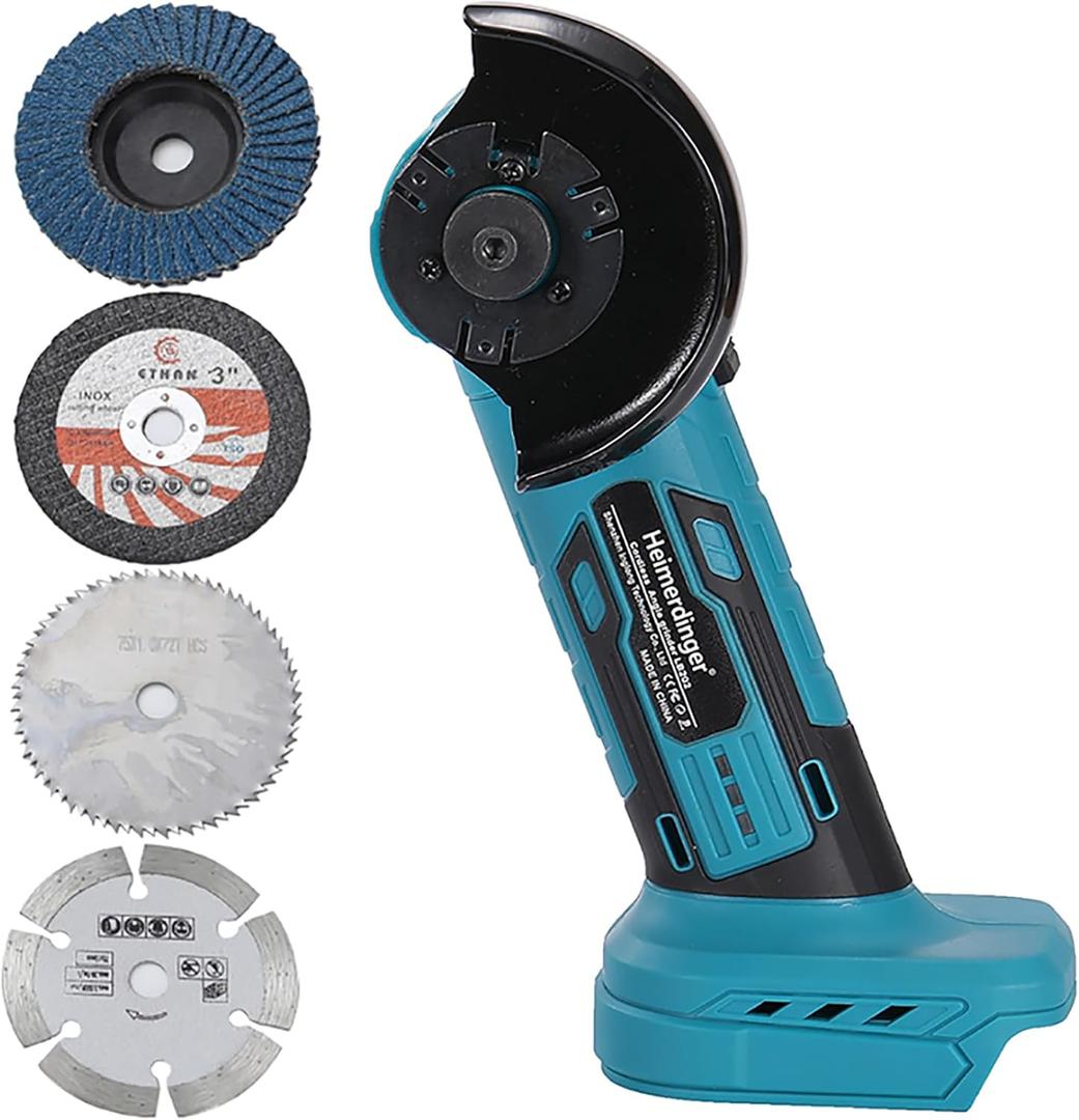 Brushless Mini Angle Grinder Compatible with Makita 18V Battery(Not Included),Cordless Electric Grinding Tool,19500rpm Compact Power Handheld Cutter for Metal Grinding,Cutting