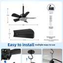 NWOP 20 Inch Plug-In Outdoor Ceiling Fan with Light and Remote, Waterproof Wet Rated Mini Ceiling Fan for Small Spaces, 5 Blade Quiet Compact Ceiling Fan for Patio Balcony Gazebo Porch, Black