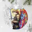 Archangel Michael Stained Glass Ornament - Christmas Ornaments | Christmas Decorations for Tree | Warrior Angel Decor Christian Gifts | Faithful Gifts | Religious Gift