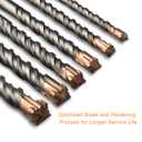 Meccion SDS Plus Rotary Hammer Drill Bits 1-1/8" x 13.8" Professional Tungsten Cross Tip Rotary Impact Drill bit for Masonry, Brick, Concrete, Walls, Brick, Marble, Stone