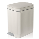 rejomiik Small Bathroom Trash Can with Lid Slim Soft Close Garbage Can Step Wastebasket Container Trash Bin for Office Bedroom Kitchen Living Room (1.9 Gallon Cream)