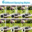 3.5W Solar Fountain with 6 Spray Nozzles & 4 Fixed Rods, Floating Solar Powered Water Fountain Pump for Bird Bath, Garden, Pond, Pool, Outdoor