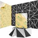 22 pack Acoustic Panels With Self-Adhesive, 12"X 12"X 0.4"Sound Proof Foam Panels, Sound Panels High Density, Soundproof Wall Panels for Home Studio Office- WhiteBase + BlackFace V1