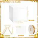Kolldenn Extra Large Gift Box with Lid-giant, 28x28x28 Jumbo White Gift Boxes with Bow and Ribbon for Gender Reveal Big Present Birthday Special Celebrations Anniversaries Wedding Party Decor(Gold), 1 Count